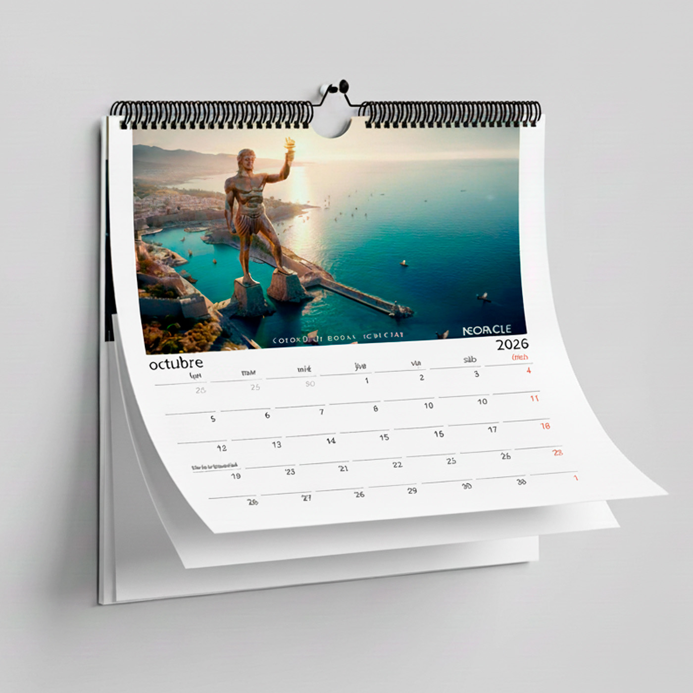 NEORACLE Calendario 2026 - Las Maravillas del Mundo Antiguo (cuadrado-Español)