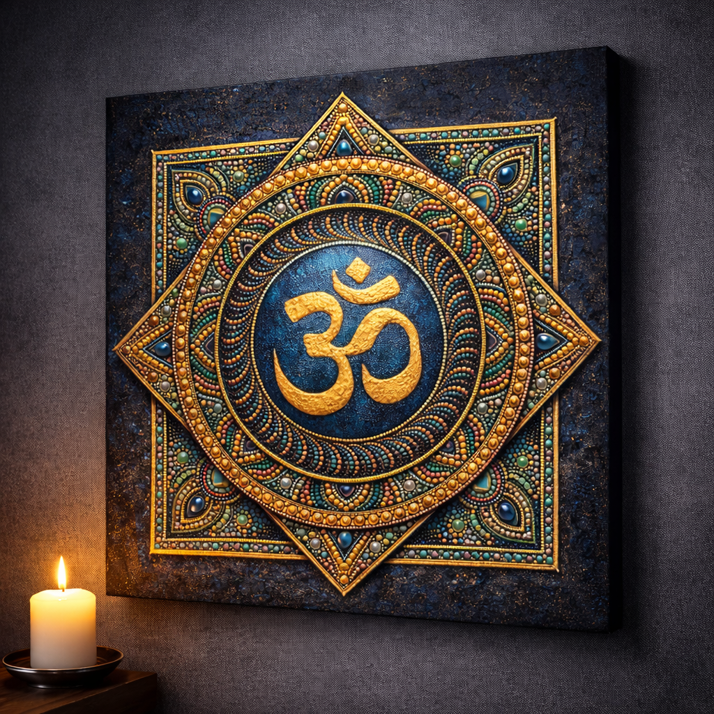 Om Mandala – Lienzo de Arte Espiritual | Geometría Sagrada